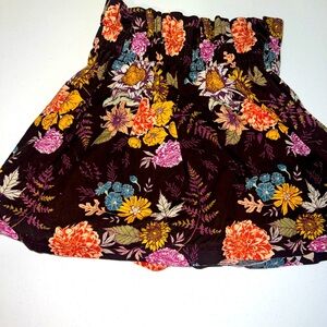 Girl’s High Waisted Floral Skirt- comfy stretchy Lucy Lockett